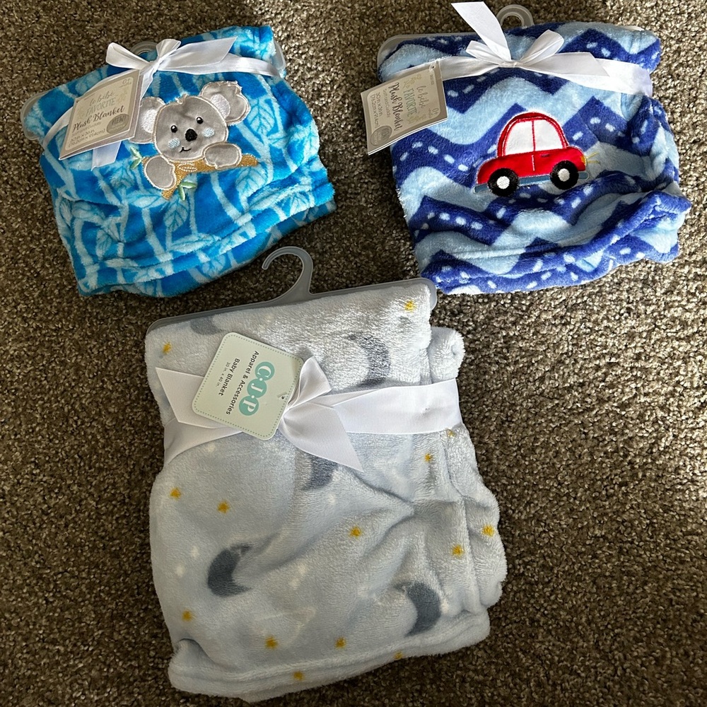 Lot of 3 NWT Baby Blankets
